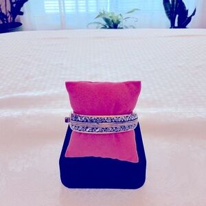 Silver and Gold Tone Hinged Bangle